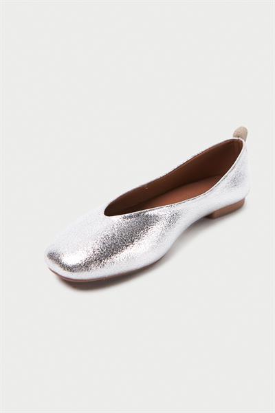 Mubiano Hakiki Deri Collection Kadın Babet Gümüş -MCMNG2480-GMS