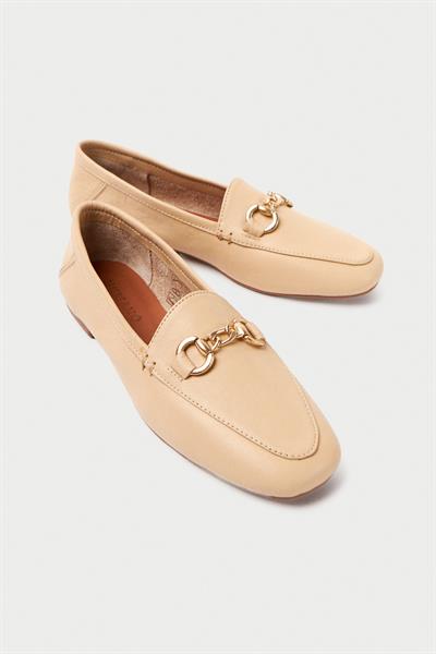 Mubiano Hakiki Deri Collection Kadın Babet Bej -MCMNG2446-BJ