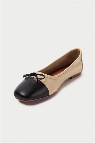 Mubiano Hakiki Deri Collection Kadın Babet Bej -MCMNG2277-BJ