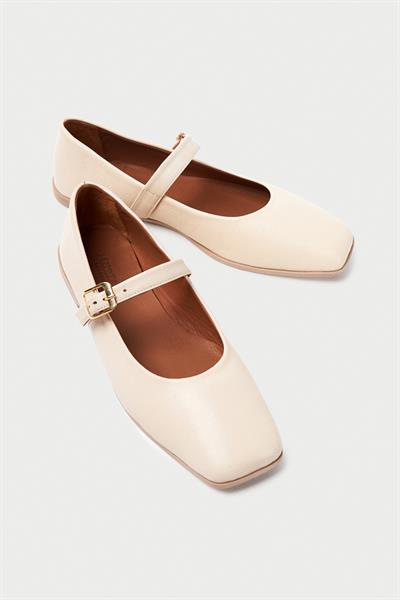 Mubiano Hakiki Deri Collection Kadın Babet Bej -MCMNG24450-BJ