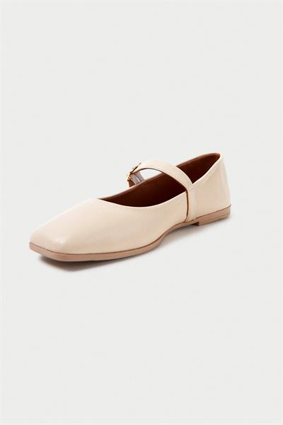 Mubiano Hakiki Deri Collection Kadın Babet Bej -MCMNG24450-BJ