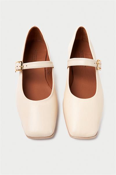 Mubiano Hakiki Deri Collection Kadın Babet Bej -MCMNG24450-BJ