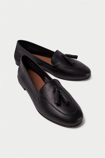 Mubiano Hakiki Deri Collection Kadın Babet Siyah -MCMNG2455-S