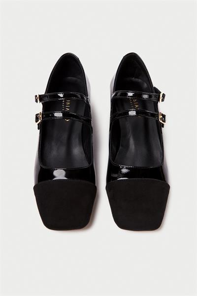 Mubiano Hakiki Deri Collection Kadın Düz Rugan Babet Siyah - MCSR1008 - S