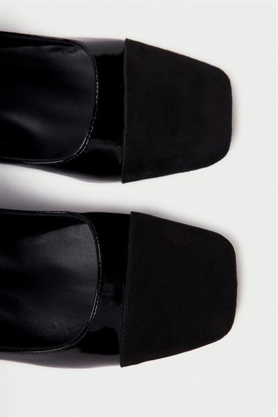 Mubiano Hakiki Deri Collection Kadın Düz Rugan Babet Siyah - MCSR1008 - S