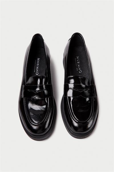 Mubiano Hakiki Deri Collection Kadın Rugan Babet Siyah -MCSDD025 - S