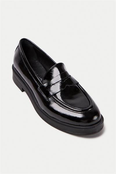 Mubiano Hakiki Deri Collection Kadın Rugan Babet Siyah -MCSDD025 - S