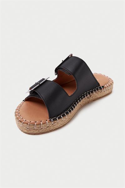 Mubiano Hakiki Deri Collection Kadın Terlik Siyah -MCSVK23T003-S