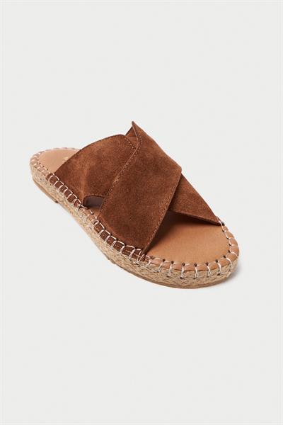 Mubiano Hakiki Deri Collection Kadın Terlik Taba -MCSVT23T007-TB