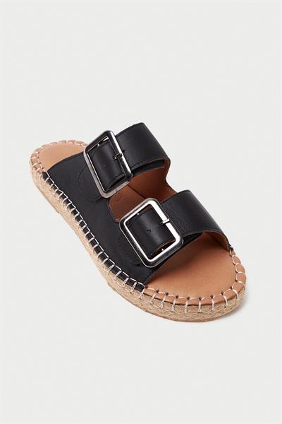 Mubiano Hakiki Deri Collection Kadın Terlik Siyah -MCSVK23T003-S