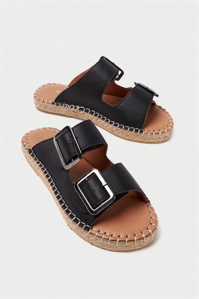 Mubiano Hakiki Deri Collection Kadın Terlik Siyah -MCSVK23T003-S