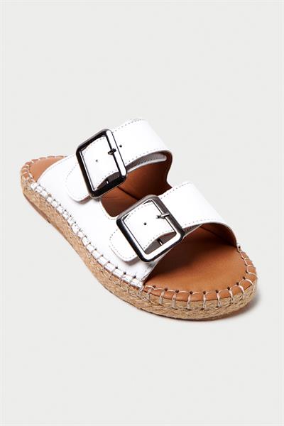 Mubiano Hakiki Deri Collection Kadın Terlik Beyaz -MCSVK23T003-B