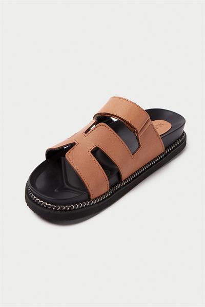 Mubiano Hakiki Deri MB3838-TB Ortopedik Taban Kadın Taba Terlik