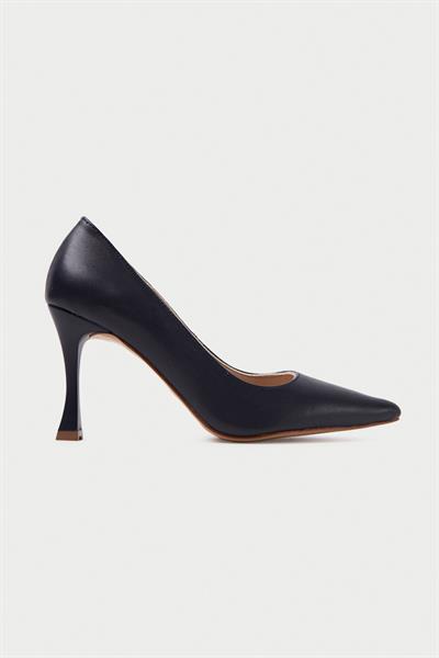 Mubiano Hakiki Deri MB971-LCV Kadın İnce 9 cm Topuklu Lacivert Stiletto & Topuklu Ayakkabı