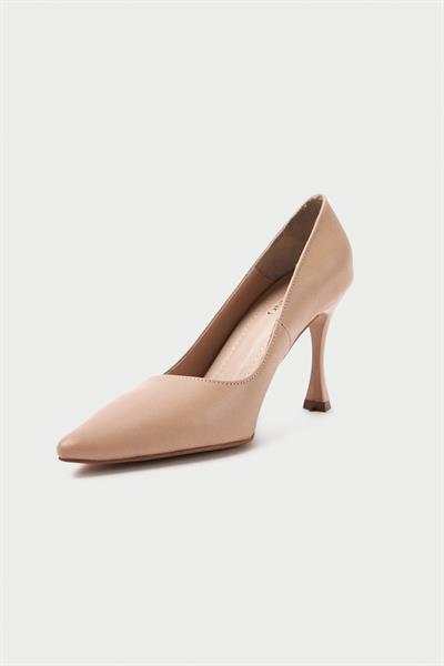 Mubiano Hakiki Deri MB971-N Kadın İnce 9 cm Topuklu Nude Stiletto & Topuklu Ayakkabı