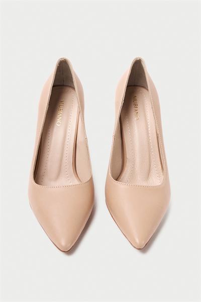 Mubiano Hakiki Deri MB971-N Kadın İnce 9 cm Topuklu Nude Stiletto & Topuklu Ayakkabı