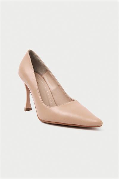 Mubiano Hakiki Deri MB971-N Kadın İnce 9 cm Topuklu Nude Stiletto & Topuklu Ayakkabı