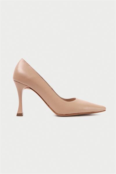 Mubiano Hakiki Deri MB971-N Kadın İnce 9 cm Topuklu Nude Stiletto & Topuklu Ayakkabı