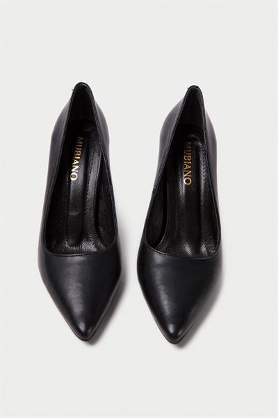 Mubiano Hakiki Deri MB971-S Kadın İnce 9 cm Topuklu Siyah Stiletto & Topuklu Ayakkabı