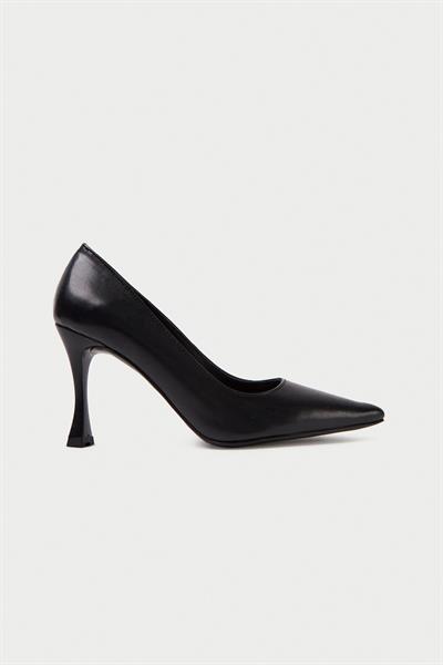 Mubiano Hakiki Deri MB971-S Kadın İnce 9 cm Topuklu Siyah Stiletto & Topuklu Ayakkabı