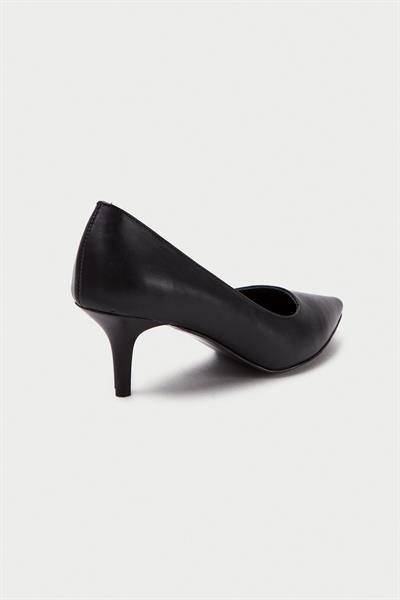 Mubiano Hakiki Deri MBHRND976-S Kadın İnce 6 cm Topuklu Siyah Stiletto & Topuklu Ayakkabı