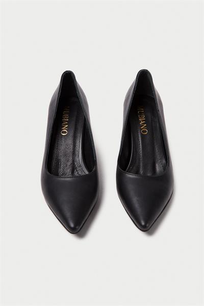 Mubiano Hakiki Deri MBHRND976-S Kadın İnce 6 cm Topuklu Siyah Stiletto & Topuklu Ayakkabı