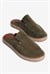 Mubiano Hakiki Deri Summer Erkek Süet Önü Kapalı Jüt Taban Haki Espadril Terlik -MSSR3416-HK