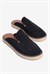Mubiano Hakiki Deri Summer Erkek Süet Önü Kapalı Jüt Taban Siyah Espadril Terlik -MSSR3416-S