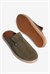 Mubiano Hakiki Deri Summer Erkek Süet Önü Kapalı Jüt Taban Haki Espadril Terlik -MSSR3416-HK