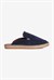 Mubiano Hakiki Deri Summer Erkek Süet Önü Kapalı Jüt Taban Lacivert Espadril Terlik -MSSR3416-LCV