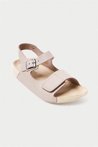 Mubiano Hakiki Deri Summer Kadın Özel Taban Bej Sandalet -MSSR90-BJ