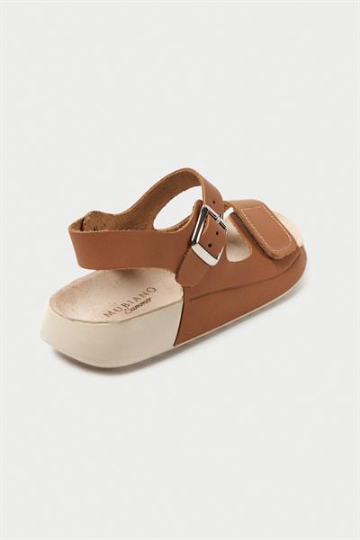 Mubiano Hakiki Deri Summer Kadın Özel Taban Taba Sandalet -MSSR90-TB