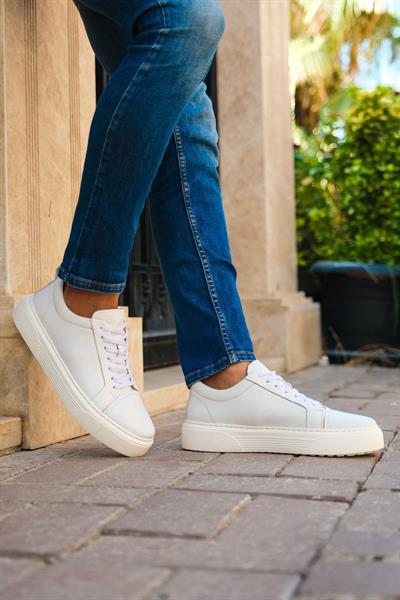Mubiano Hakiki Deri M3-B Beyaz Erkek Spor Ayakkabı & Sneaker