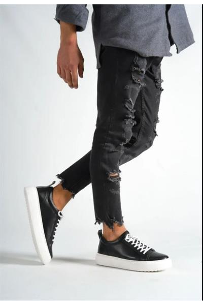 Mubiano Hakiki Deri M3-SB Siyah/Beyaz Erkek Spor Ayakkabı & Sneaker