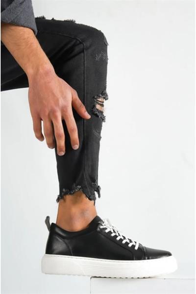 Mubiano Hakiki Deri M3-SB Siyah/Beyaz Erkek Spor Ayakkabı & Sneaker