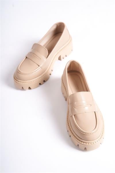 Mubiano MB2010-N Kalın Taban Nude Kadın Kolej Loafer