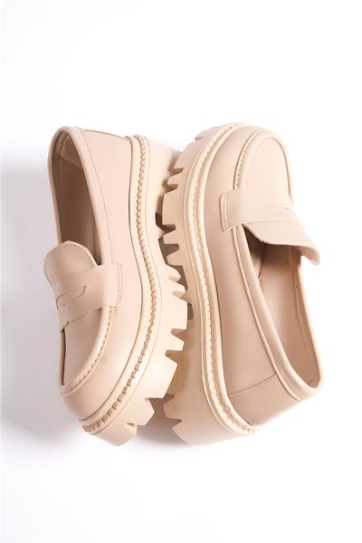 Mubiano MB2010-N Kalın Taban Nude Kadın Kolej Loafer