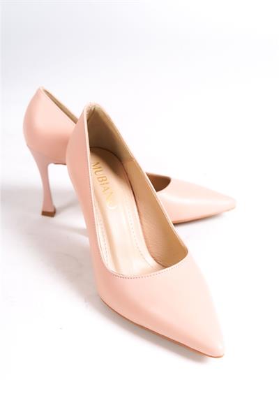 Mubiano Hakiki Deri MB971-PD Kadın İnce 9 cm Topuklu Pudra Stiletto & Topuklu Ayakkabı