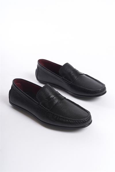 Mubiano Hakiki Deri MBABD274-S Erkek Siyah Loafer