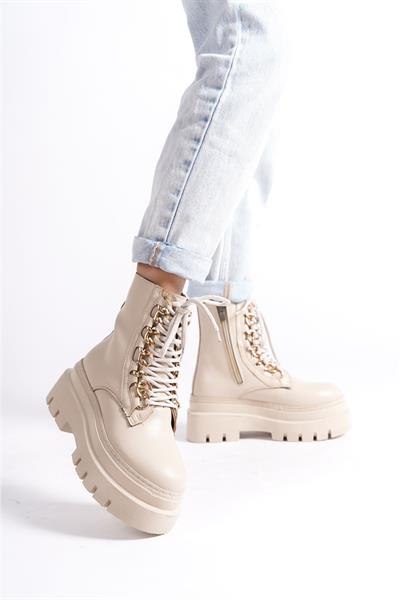 Mubiano MBBRZ400-BJ Yüksek Kalın Taban Bağcıklı Kadın Kısa Bot & Postal