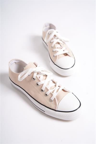 Mubiano MBCVS200BJ Düz Taban Bağcıklı Erkek Bej Bez Spor Ayakkabı & Sneaker