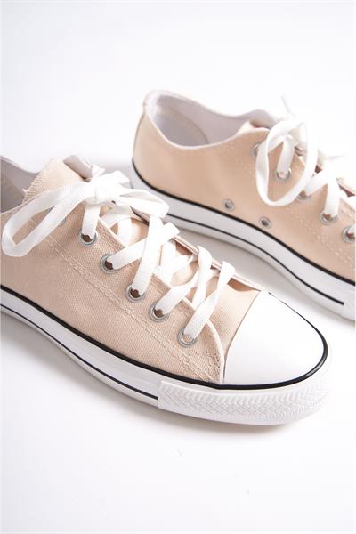 Mubiano MBCVS200BJ Düz Taban Bağcıklı Erkek Bej Bez Spor Ayakkabı & Sneaker