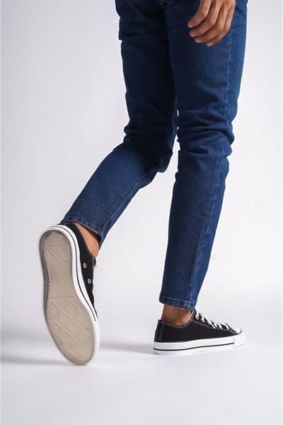 Mubiano MBCVS200S Düz Taban Bağcıklı Erkek Siyah Bez Spor Ayakkabı & Sneaker