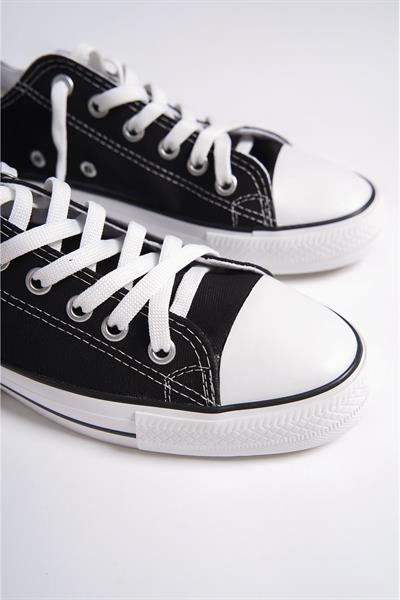Mubiano MBCVS200S Düz Taban Bağcıklı Erkek Siyah Bez Spor Ayakkabı & Sneaker