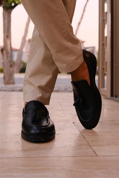 Mubiano Hakiki Deri MBD100-S Siyah Erkek Loafer & Günlük Ayakkabı