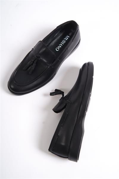Mubiano Hakiki Deri MBD100-S Siyah Erkek Loafer & Günlük Ayakkabı