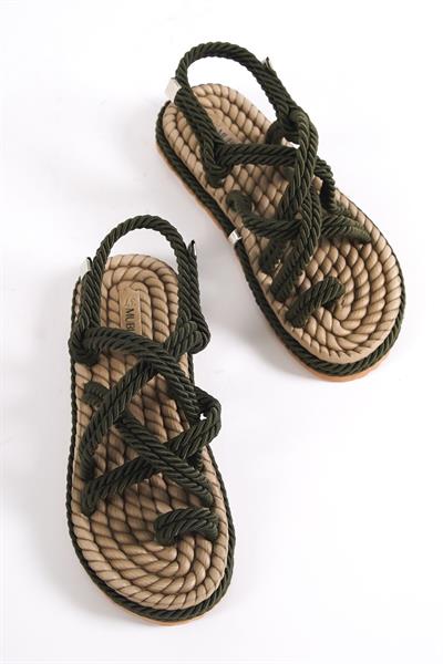 Mubiano MBFRD22104-HK Kadın Platform Halat İp Sandalet