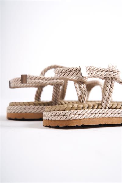 Mubiano MBFRD22105-BJ Kadın Platform Halat İp Sandalet