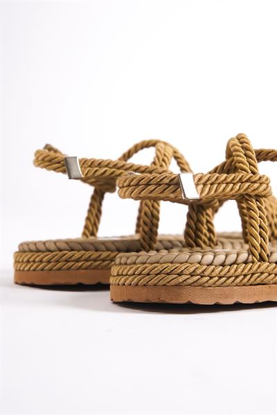 Mubiano MBFRD22105-K Kadın Platform Halat İp Sandalet