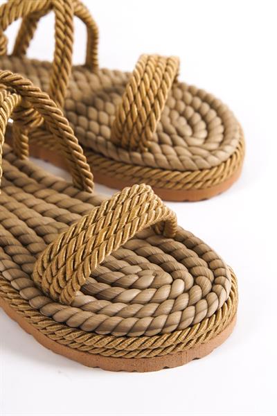 Mubiano MBFRD22105-K Kadın Platform Halat İp Sandalet